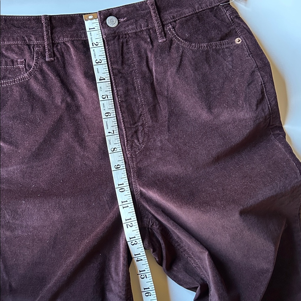 Old Navy Plum Velvet Higher High-Rise Flare Jeans Secret-Smooth Pockets Purple - Picture 12 of 14